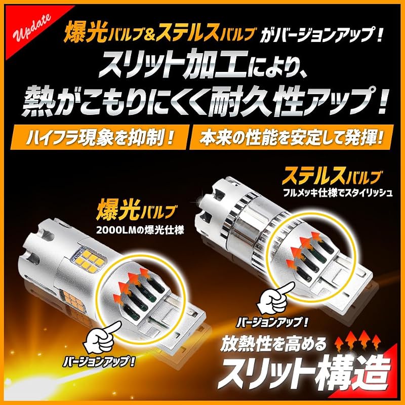 YOURS (Yours) Aqua Z Grade LED Turn Signal Bulb with Projector and Built-in Resistor [2pcs 1set] [2000LM Super Bright Bulb] New AQUA Toyota TOYOTA