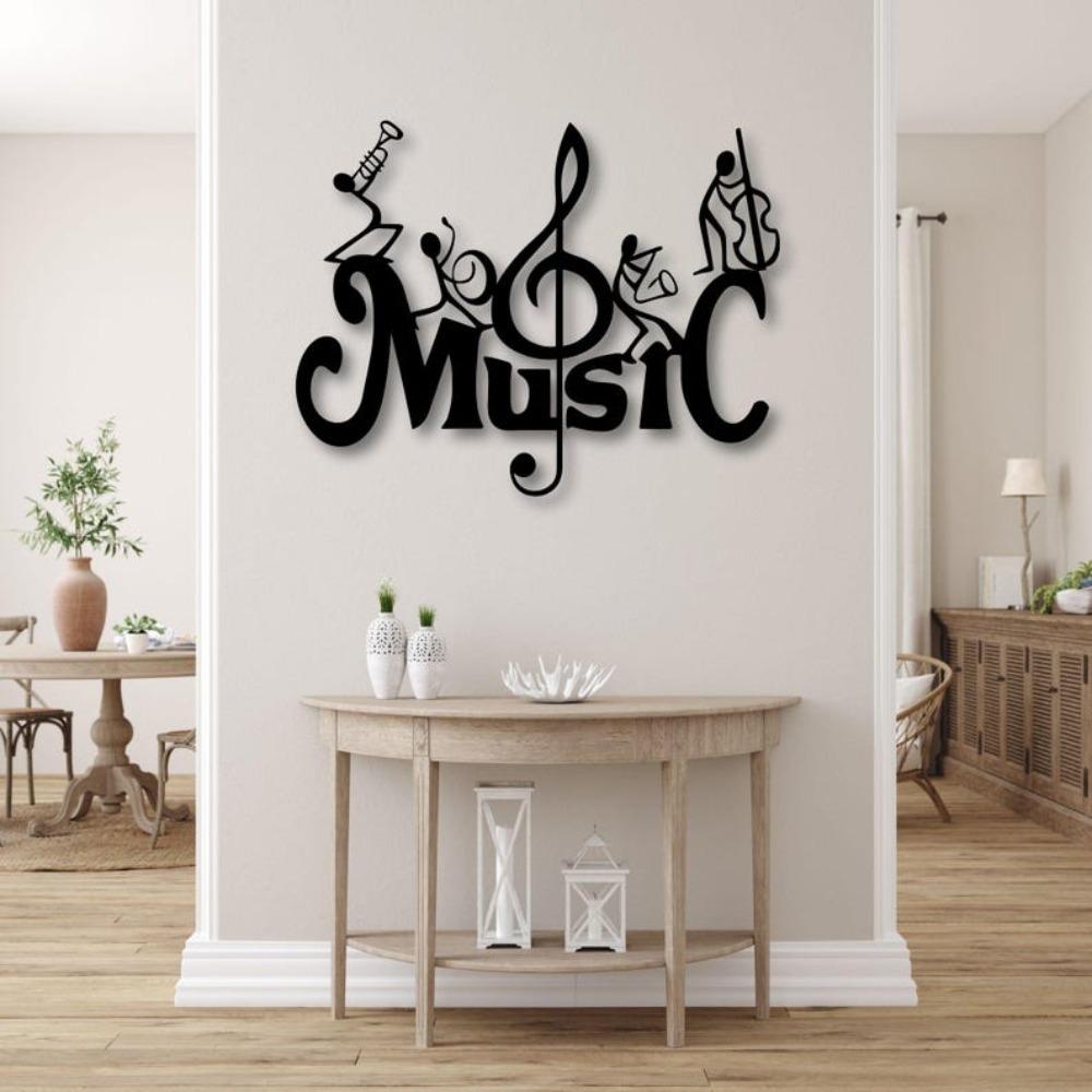 Große Metall-Wandkunst Jazzband Musiker-Silhouette Moderne Musikzimmer-Dekoration Schild Geschenk für Musikliebhaber