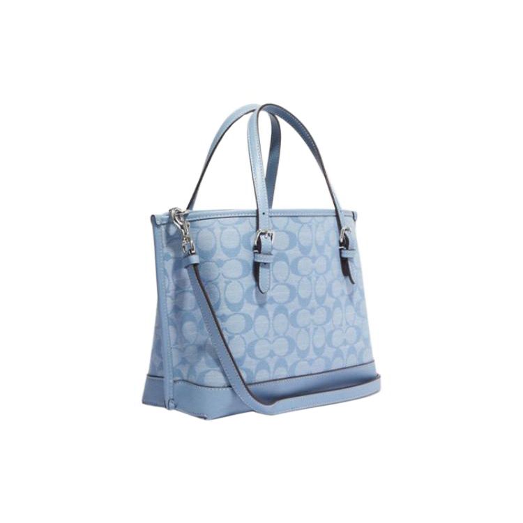 Coach Borsa Mollie Classic Monogram Jacquard con Chiusura a Zip per Donna Borse da Donna Azzurro Chiaro CH228-SVM6A