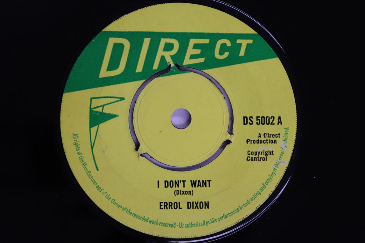 

7inch Record ERROL DIXON - I Don t Want / Hoop DS5002 DIRECT 1967 UK Soul/Funk Used