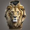 3D Löwengrafik Bedruckter Herren-Hoodie Mode Street Kapuzenpullover Sommer Herbst Übergroßer Trainingsanzug Pullover Lässige Hoodies