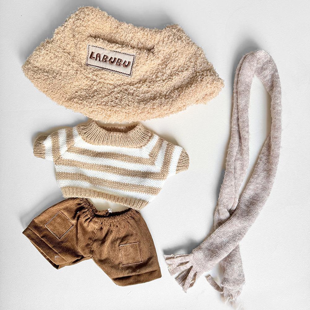 For 38cm Labubu Doll Clothes Fashion Clothes Hoodies Doll Clothes Color Match Hoodies Dolls Accessories Cute Decoration Little Cloths