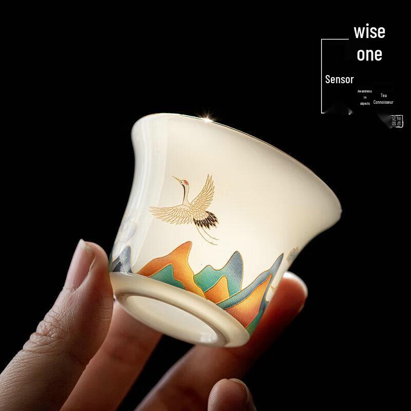 Auspicious Crane Mountain View 20-Piece Ceramic Tea Set