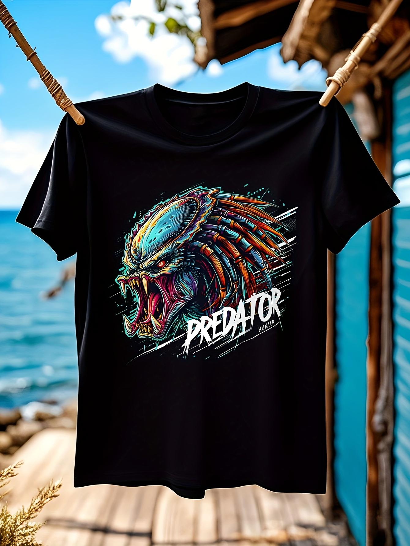 Predator Graphic Tshirt - Retro Vintage Predator Head Des... M