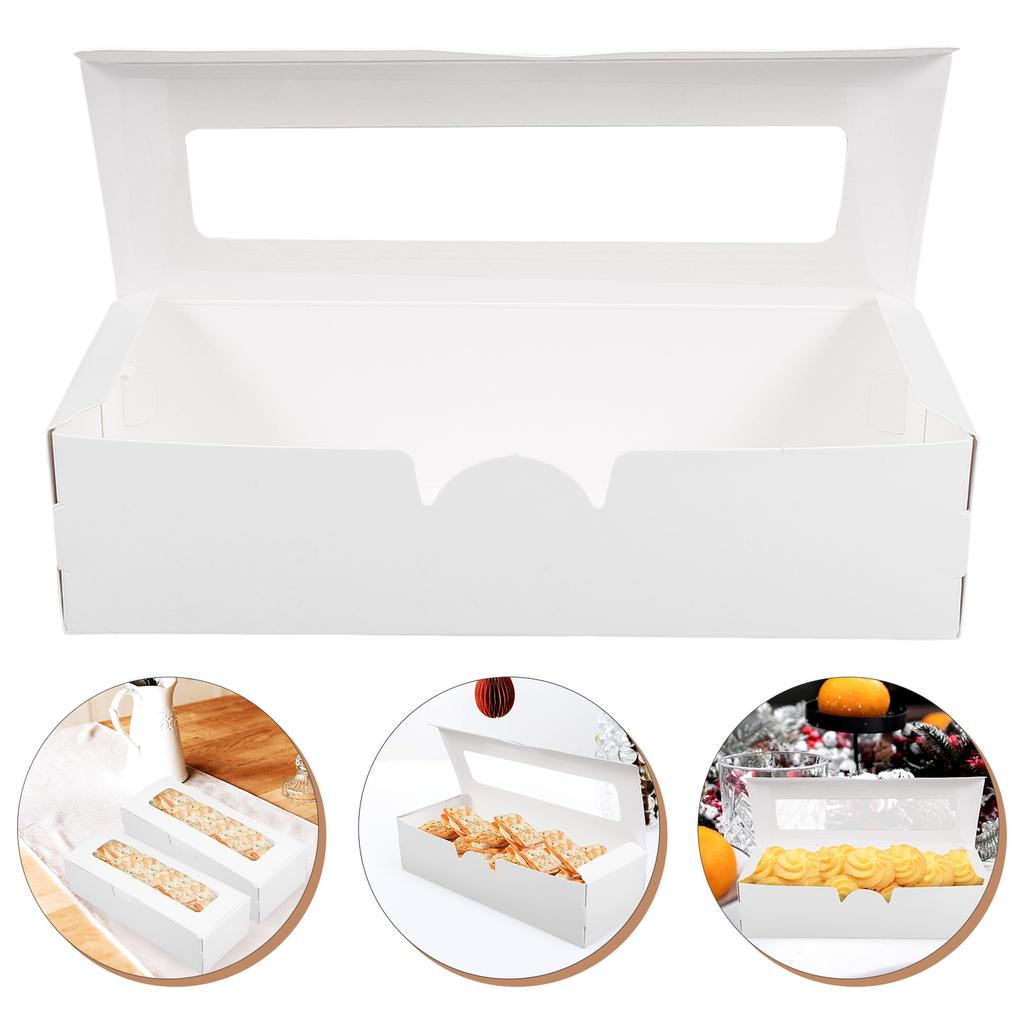 10pcs Macaron Boxes Kraft Paper 7 2x1 9x1 9 Inches Small Gift Boxes C ies Chocolates Visible Window Lightweight Portable