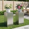 Plant Stand 2 Pieces Silver 30 X 30 X 60 Cm Steel