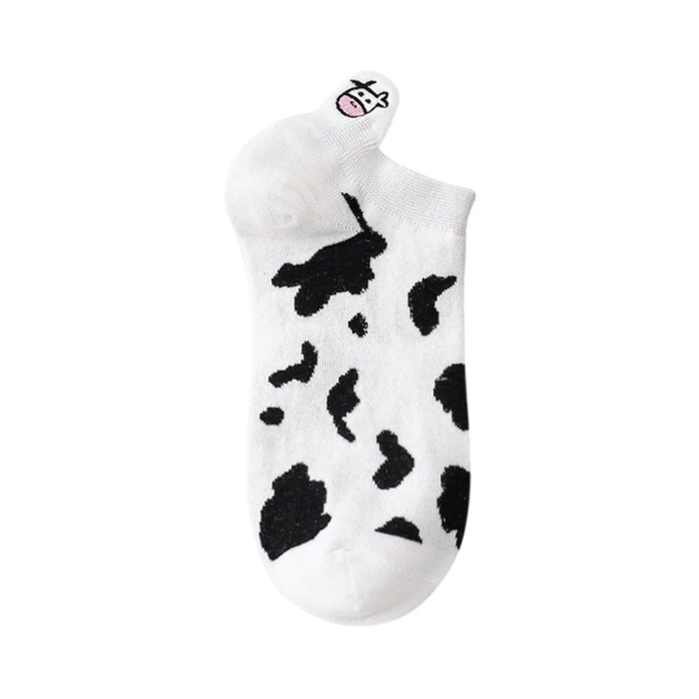 

Cute Cartoon Black White Spring Summer Striped Cow Socks Boat Socks Women s Socks Ankle Short Socks 2