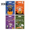 Cartoon Print Treat Bags 4PCS Halloween Candy with Handle, Translucent Stand-up Dessert Pouches, Designs Storage Pouches for Party Snacks Self Sealing