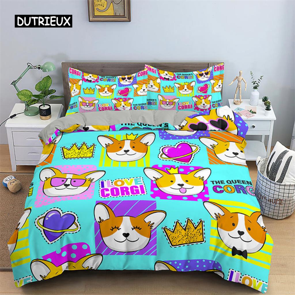 3D Unicorn Duvet Cover Cartoon Style Bedding Set Luxury Twin Full For Kids Boys Girls Microfiber Comforter Cover Home Textile