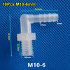 10Pcs M6-M12 To 4-12mm Pagoda Elbow Connector Plastic Hose Fittings  for Aquarium Fish Tank Fittings