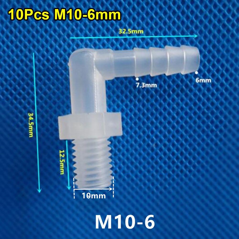 10Pcs M6-M12 To 4-12mm Pagoda Elbow Connector Plastic Hose Fittings for Aquarium Fish Tank Fittings