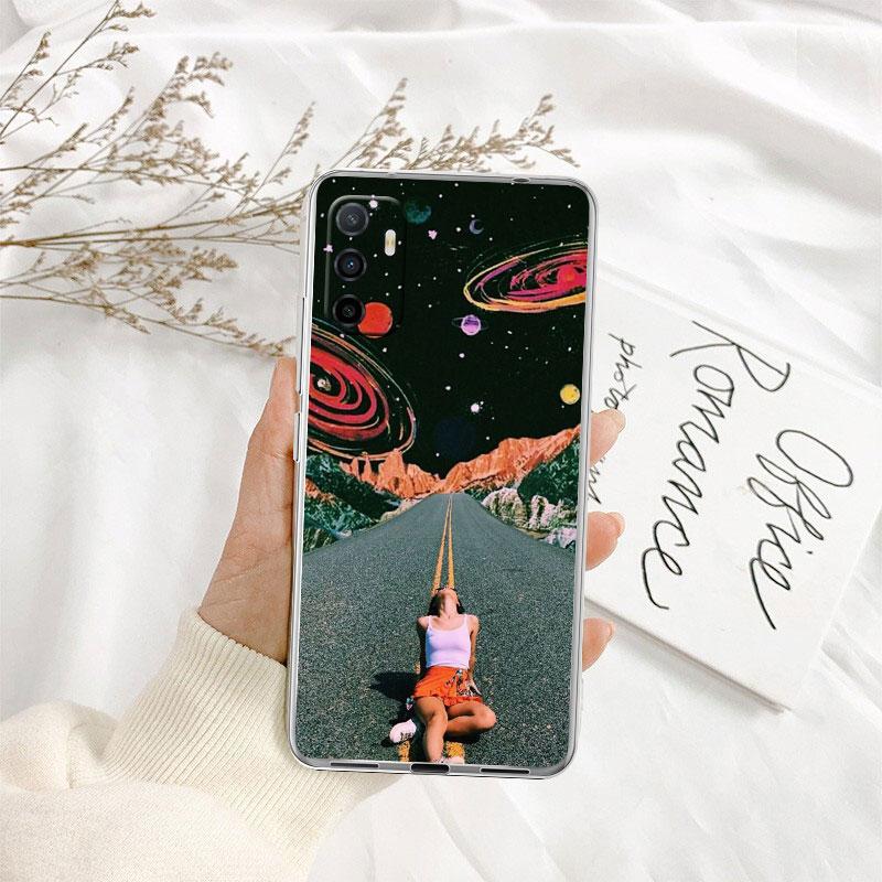 IK2 Abstract Space Astronaut Transparent Phone Case for Motorola Moto G7 G8 G9 G84 G85 G73 G24 G15 Z2 Play Power Plus