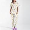 Women's Printed Uniform Work Uniform V-Neck Pocket Protective Work Uniform