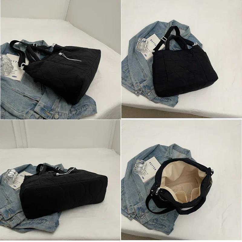 Fashion Large Cotton Tote Bags Women's Padded Shoulder Bags Large Capacity Women's Padded Travel Cotton Bags