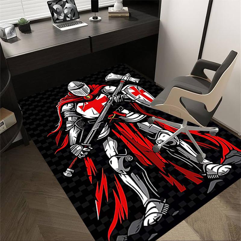 

1PC Knight Crusader Anti-slip carpet, suitable for Office, bedroomand playrooms. It can also be used as a sofa footrest cover-W110 60cm by 90cm
