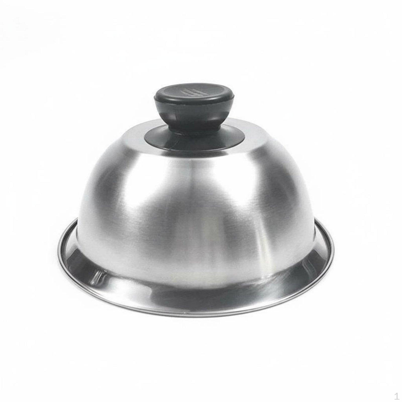 Burger Cover Heat Round Retains Juices and Flavor Cheese Melting Dome for Chefs, 16CM Plastic Handle