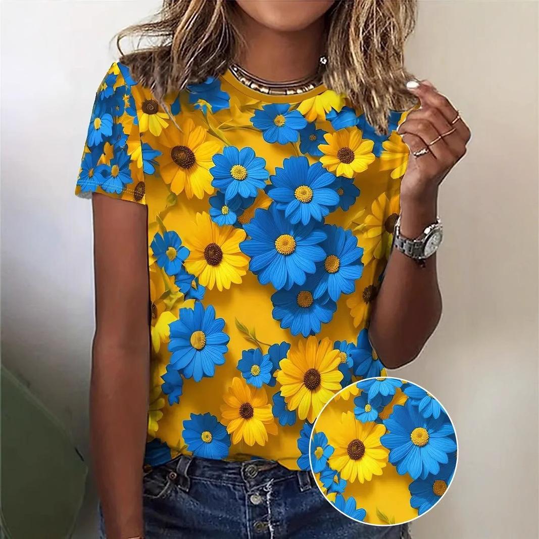 

Летняя женская новая повседневная универсальная женская футболка с коротким рукавом 4XL