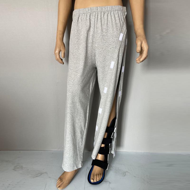 Easy-Wear Cotton Rehab Pants for Post-Surgery, Paralyzed, or Bedridden Men