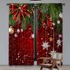 2Pcs Christmas Curtains Classical Pine Tree Snowflakes Red Green Xmas Room Suitable For Living Room Bedroom Kitchen And Bathroom
