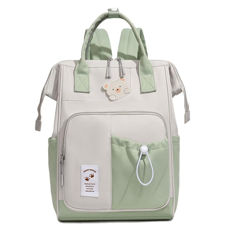 Zaino in Nylon Orsetto Carino per Donna Grande Capacità Multitasche Scuola Viaggio Daypack Leggero