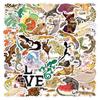 Gecko Graffiti Stickers: 50 Non-Repeating Cute Cartoon Reptile Decals for Luggage and Skateboards