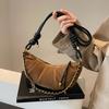 Advanced Retro Niche Frosted Bag for Women  New Autumn and Winter Fashion Crossbody Cow Horn Bag Casual Dumpling Bag