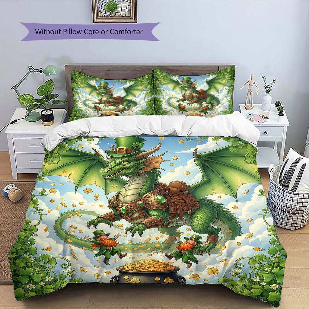 Greenorg Anisms Pattern Bedding Quilt Set Quilt Cover Pillowcase Home Decoration Birthday Gift (1 * Duvet Cover + 2 * Pillowcase, Without Core)