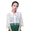 Damen Kurzer Spitzenumhang Schal - Vielseitiger Dünner Sommer Braut-Cardigan in Weiß