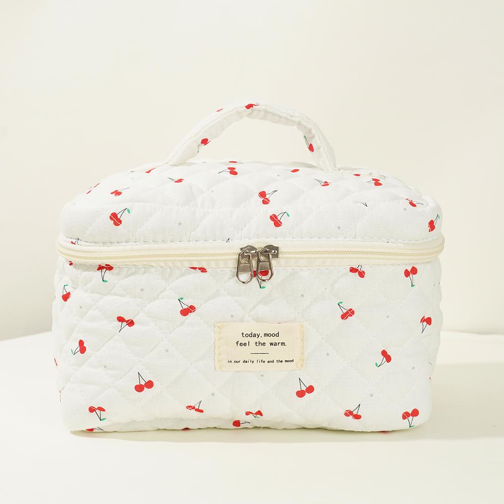 Women Quilted Makeup Bag Cosmetic Organizer Bag Large Capacity Aesthetic Cosmetic Bag Cosmetic Clutch Bag Outdoor Travel Bag