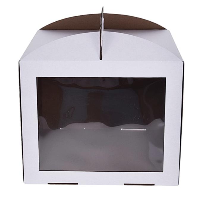 Pudełko Na Tort 30X30X35Cm Białe Z Oknem I Uchwytem Mocne 3W