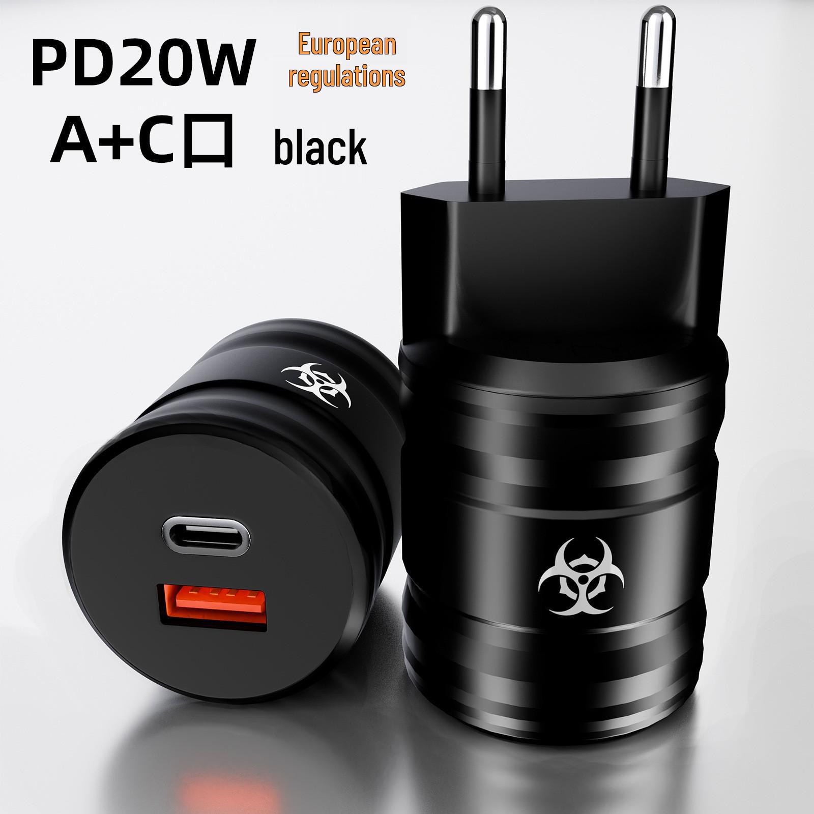 

20W Dual-Port GaN Fast Charger for Apple, OPPO, Huawei - US/EU Standard US Standard Single-Port чорний
