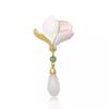 Magnolia Brooch with Classical Frog Clasp - New Chinese Cheongsam Corsage Pin for Women