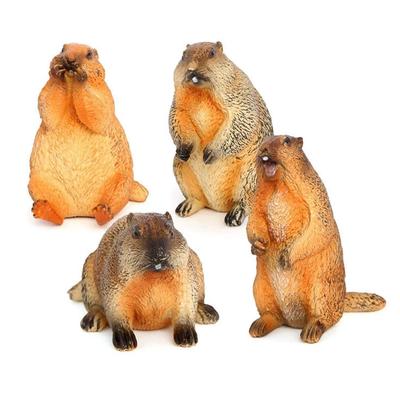 TOMMYFIELD Marmot Figurine, Realistic Animal, Living Room, Garden Decor, Entryway (Marmot) [Parallel Import]