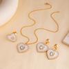 Diamantbesetztes Perlen-Liebes-Halsketten-Ringe-Set Ring Damen Kalter Wind Nische Literarisch Schwanzring