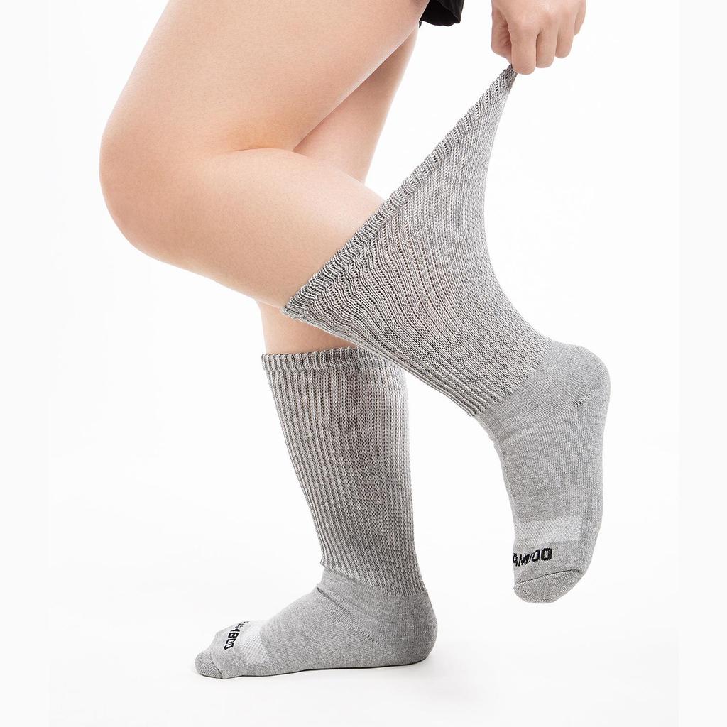Bamboo Fiber Plus Size, Non-binding Mid-calf Socks for Elderly Men & Women