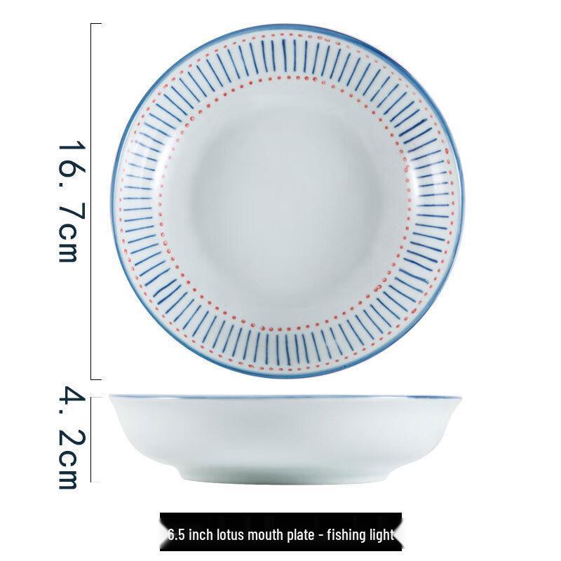 ZISIZ 6.5-inch Hand-painted Ceramic Dinner Plate Set (2-Pack)