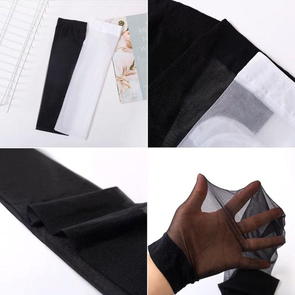 1 Pair Solid Color Women Long Socks Sweat-absorbing Elasticity Invisible Stockings Spring