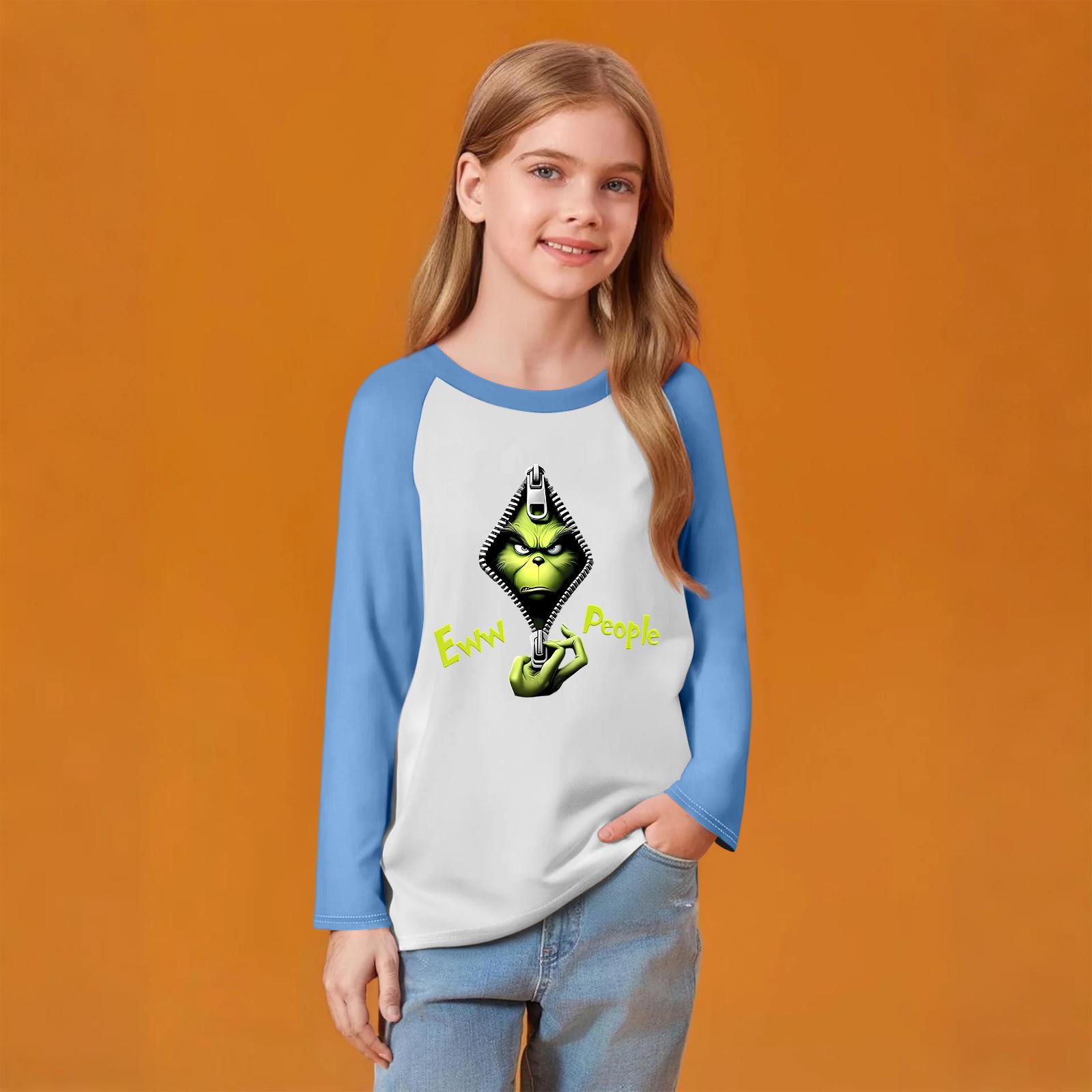 

Детский модный удобный пуловер с рождественским принтом на шее, топ с длинным рукавом 100