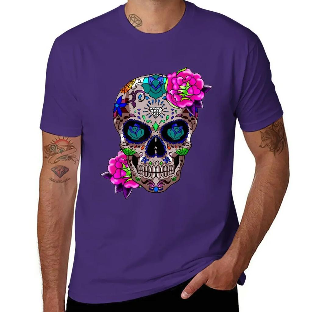 Sugar Skull Day Of The Dead Cool Bone Head Skulls Gift Idea T-Shirt Customizeds Quick-drying T Shirts Men