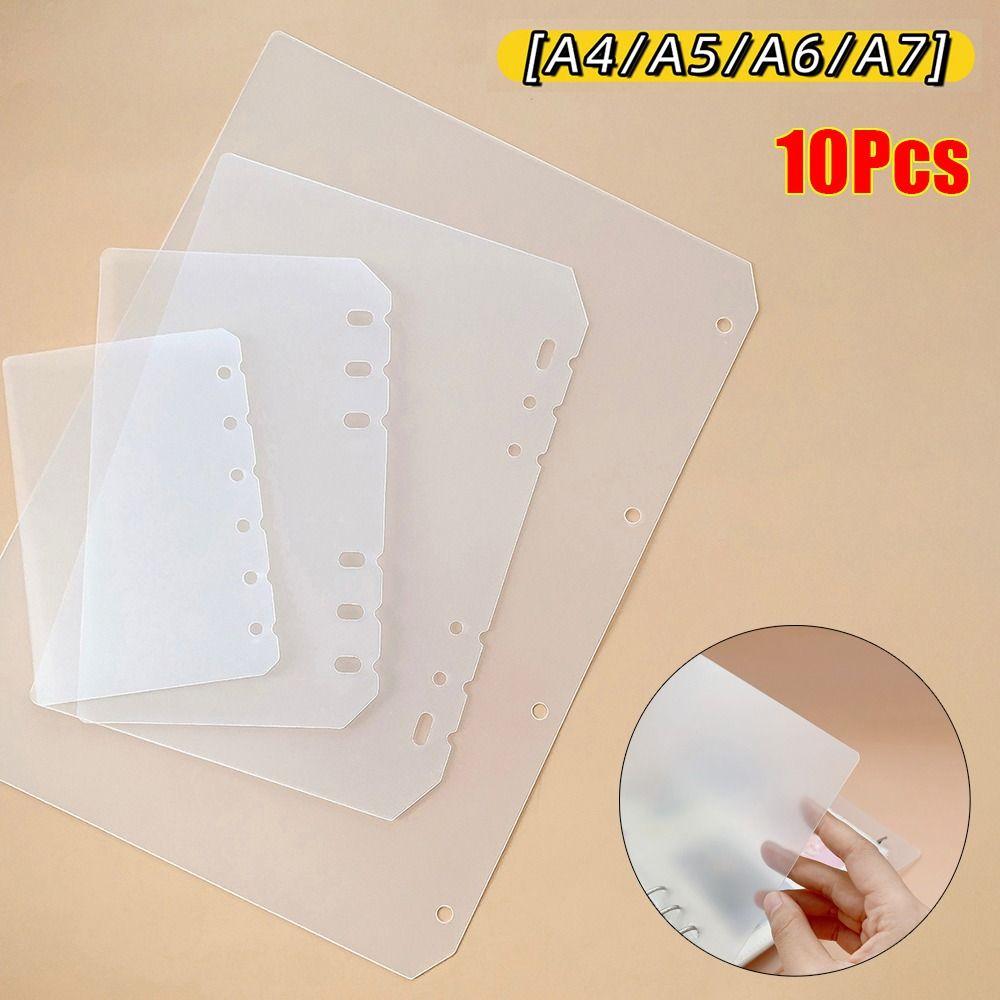10Pcs A4 A5 A6 A7 Inner Paper Separator Matte Binder Organizer Baffle  For Binder Planner