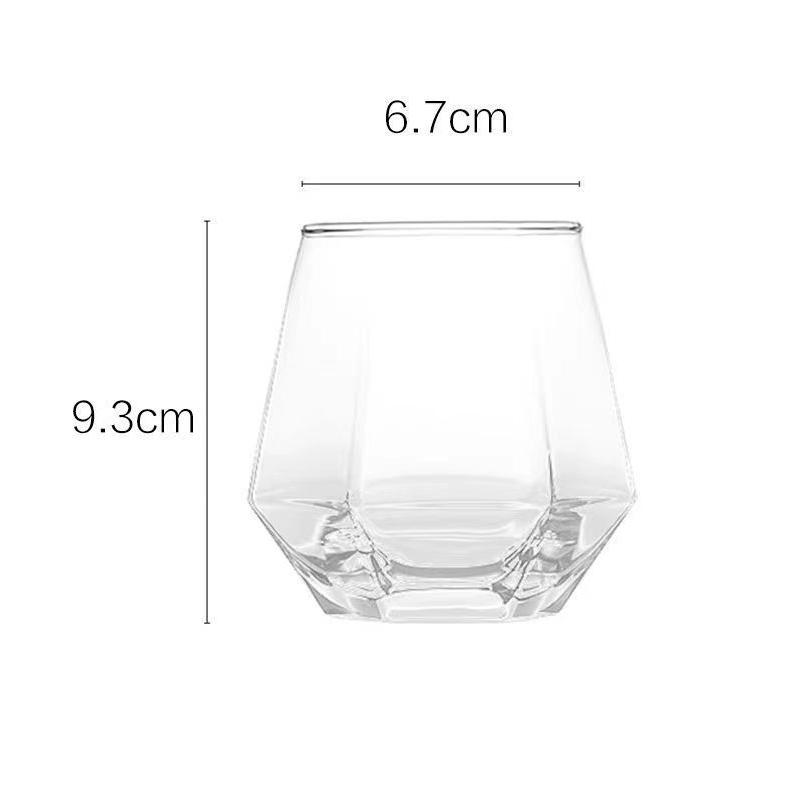 Ice Hockey Wine Glasses Drinkware Party Personalized Drinkware Multi Colored Hexagonal Diamond Shaped Glass Cup Gift for Friends 1pcs