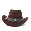 New Western Cowboy Hat Top Hat Jazz Hat Big Brim Ethnic Style Cowboy Felt Hat
