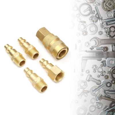 Luftschlauchfittings 1/4" NPT Luftkupplungs- und Stecker-Set Universelle Schnellluftfittings Messing Schnellverbindungs-Set für Druckluftwerkzeuge