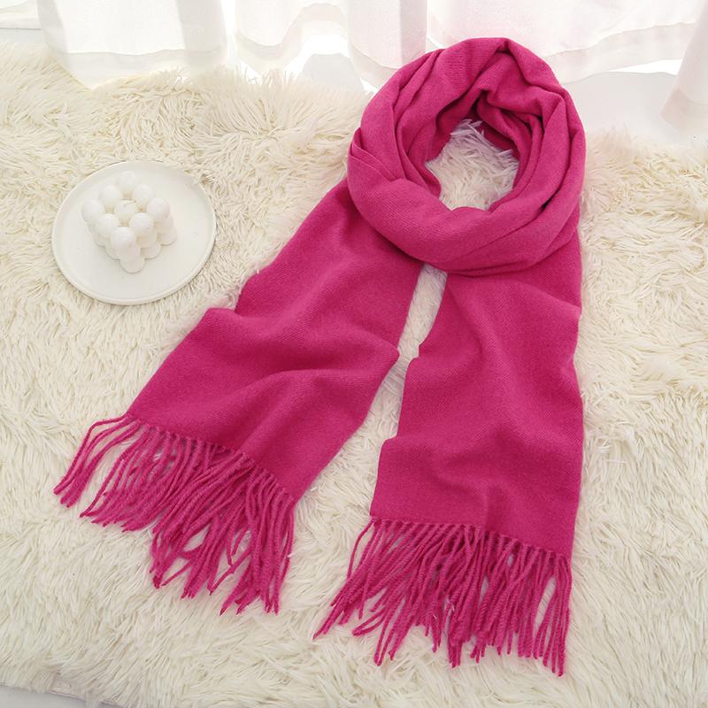 High Quality Cashmere Scarves Women  New Winter Thicken Warm Soft Pashmina Shawls Wraps Solid Female Wool Long Tassel Scarf