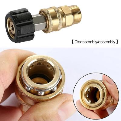 2Pcs Pressure Washer Adapter Kit Universal M22 14mm / 15mm Female Swivel To Quick Connect 3/8'' or 1/4" Release Set Nozzle