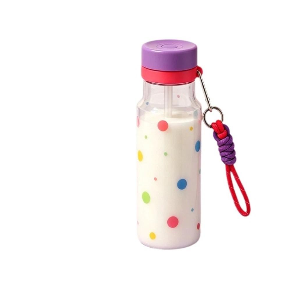 

Leak-Proof Straw Cup Transparent Portable Sports Kettle Juice Cup Plastic Water Bottle Travel фіолетовий