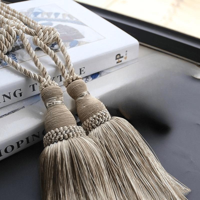 2pcs Home Decor Hanging Rope Silk Tassel Fringe Tassel Trim Garment Decoration Key Tassels For DIY Embellish Curtain Accessories