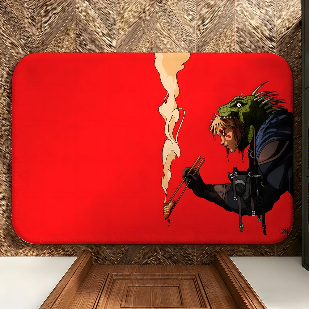 Anime D-Dorohedoro Floor Mat Soft Flannel Floor Mat Suitable for Entryways, Living Rooms, Bedrooms, and Bathrooms