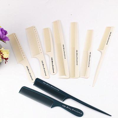 Weißes Haarschneidekamm-Set: Shampoo-Kamm, Make-up-Kamm, Spitzkamm zum Strähnen in Reisweiß und Grüntönen