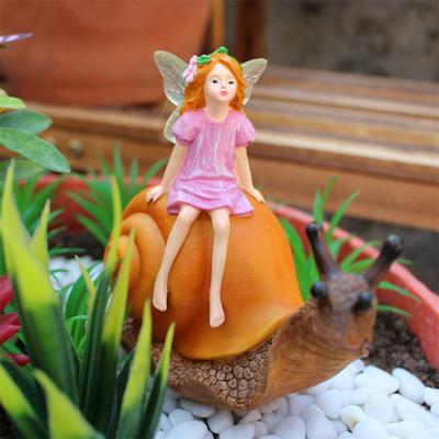 Estatua de Hada de las Flores Caracoles Adorno de Figurita de Resina, Escultura de Jardín Para Jardín Exterior Patio Césped Decoración del Hogar